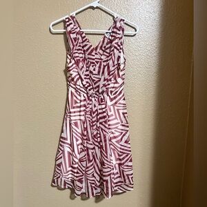 Stylish Women's Dress in Red and White